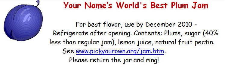 plum jam label