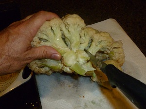 Step 3 -Split the cauliflower