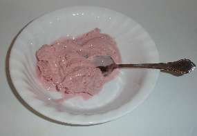 Homemade ice ice cream in a bowl