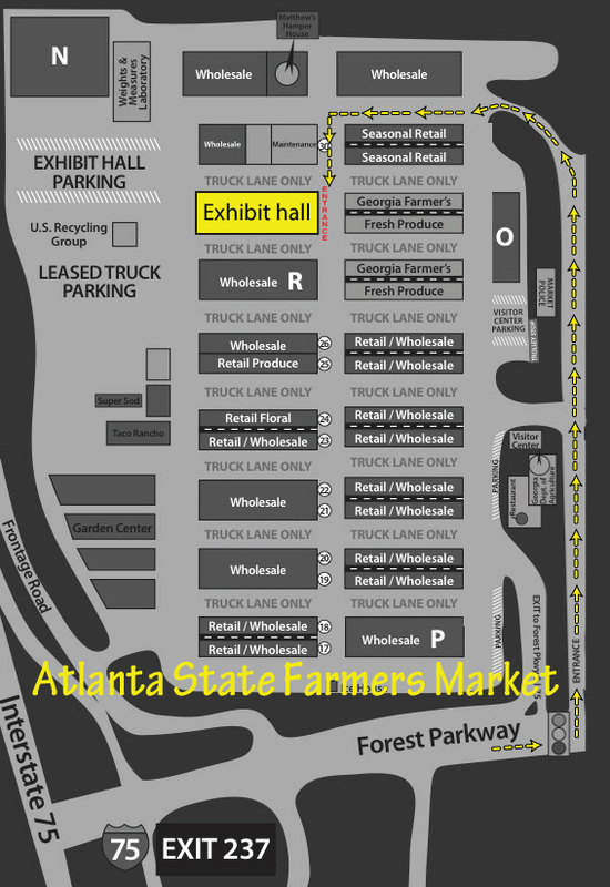 Map of the Atlanta State Farmers Market at Forest Park, GA