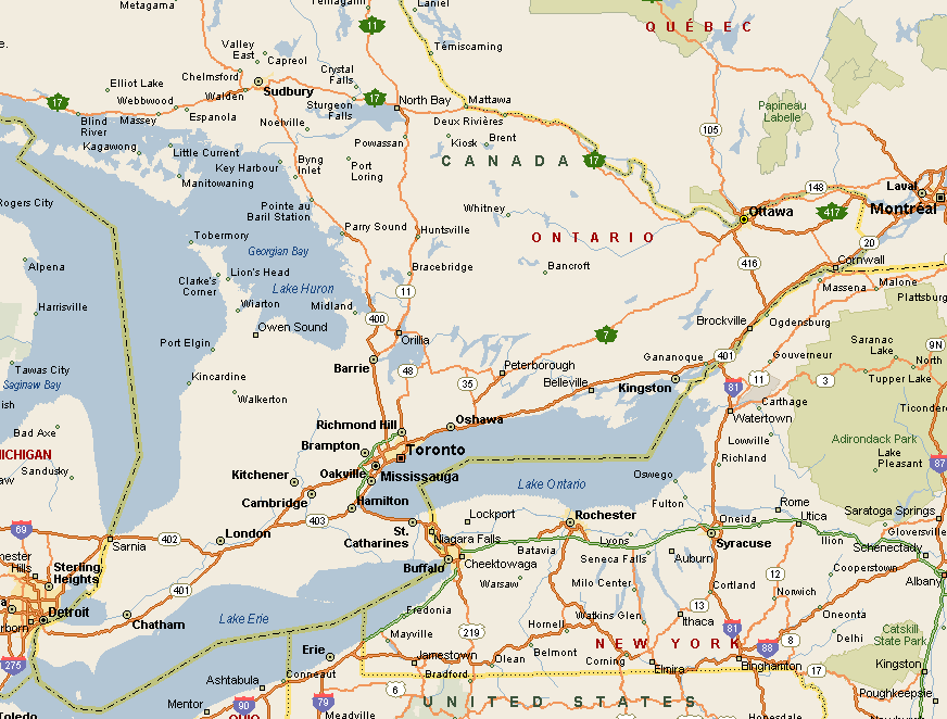 map of ontario cities. Ontario