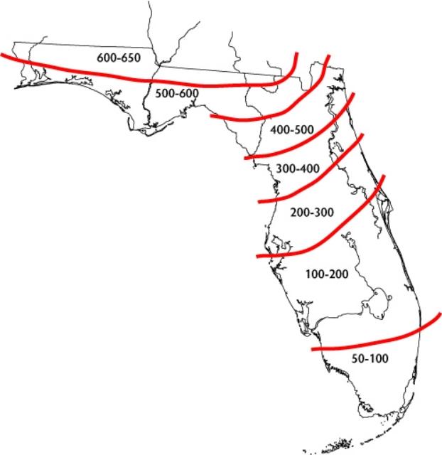 Florida chill hours map
