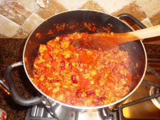 cooking the chili