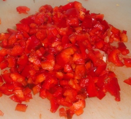 chopped red peppers