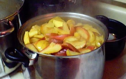 apples, cooking on the stove