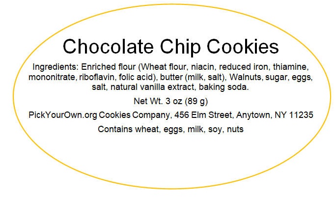 NY Home Proccesor Food Labels template