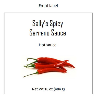 Virginia product label - Front