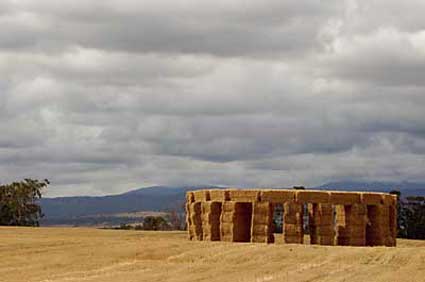 Hay bale stonehenge