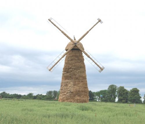 Hay bale windmill