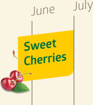 Sweet cherries are available from late-May until July.