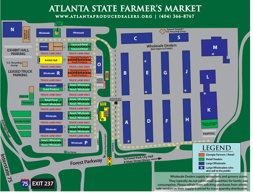 Map of the Atlanta State Farmers Market