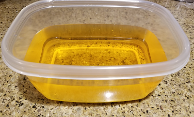 Strained honeysuckle tea