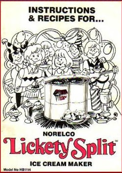 Norelco Lickety Split ice cream maker Manual
