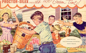 Proctor-Silex ice cream maker, hand crank, 1970's manual
