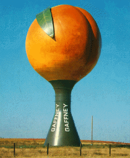 The Giant Peach water tower in Gaffney, SC