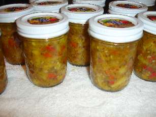 Peach salsa canned at home