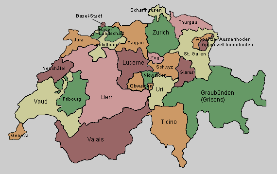 Map of Switzerland