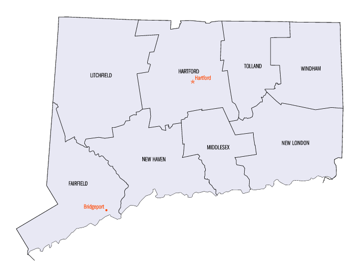 CT County Map