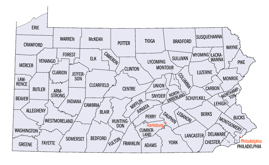 PA County Map