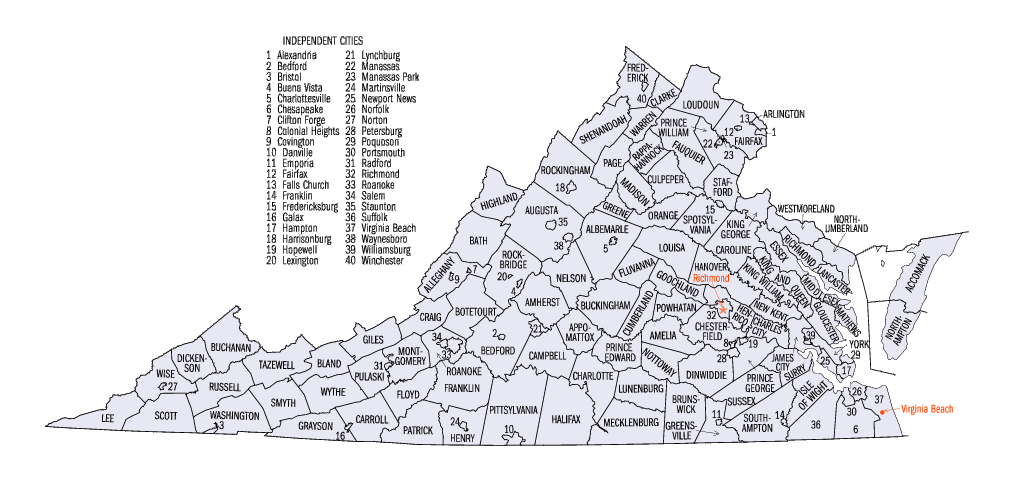 VA County Map