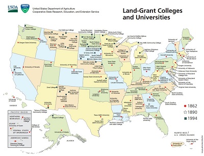 Land Grant Universities map