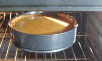 pumpkin cheesecake, in the oven