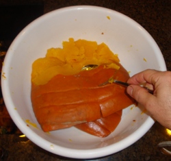 peeling the pumpkin