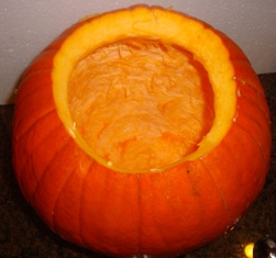 jack o lnatern pumpkin scraped