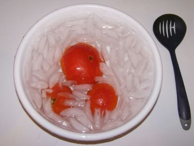 Homemade spaghetti sauce with fresh tomatoes for canning