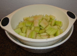 draining the watermelon rind