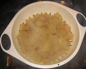 draining the watermelon rind again